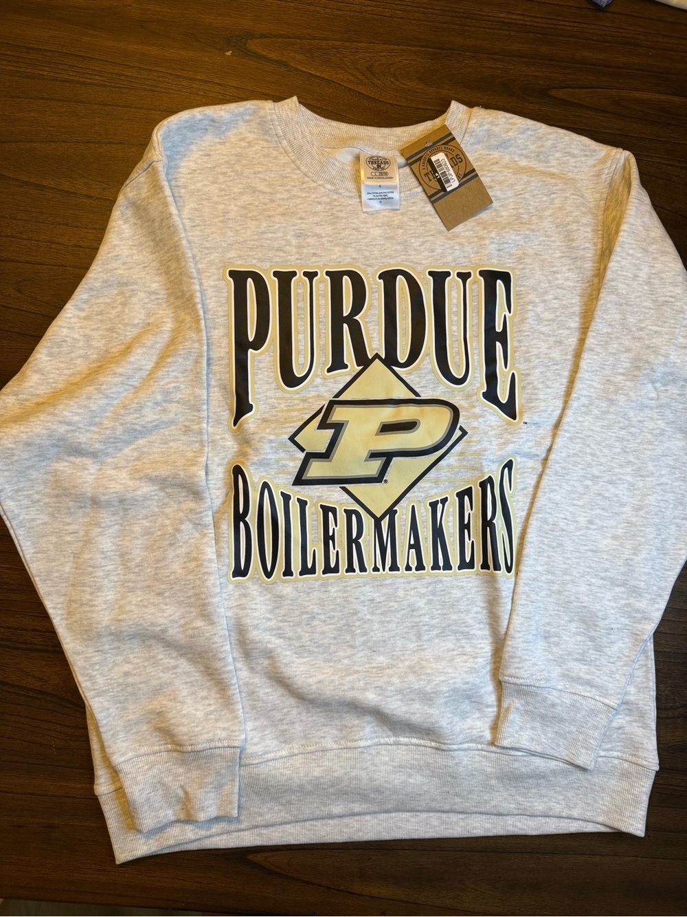 Purdue Boilermakers Light Gray Crewneck Sweatshirt